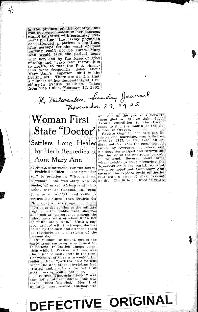  Source: Milwaukee Sunday Journal Date: 1925-11-29