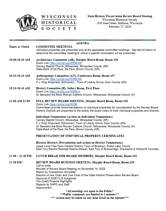 Feb2026 - SHPRB Agenda