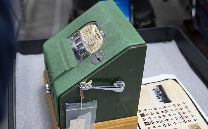 Historic green colored safe box