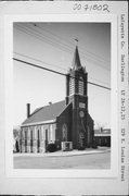 329 E LOUISA ST, a Late Gothic Revival church, built in Darlington, Wisconsin in 1918.