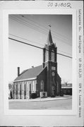 329 E LOUISA ST, a Late Gothic Revival house of worship, built in Darlington, Wisconsin in 1918.
