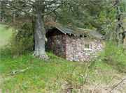 12101W County Highway CC, a Rustic Style fishing shed, built in Couderay, Wisconsin in 1927.