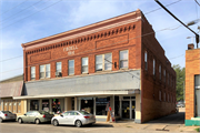 21-23 S. 2nd St., a Commercial Vernacular retail building, built in Black River Falls, Wisconsin in 1914.