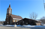 329 E LOUISA ST, a Late Gothic Revival church, built in Darlington, Wisconsin in 1918.