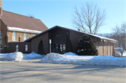 329 E LOUISA ST, a Late Gothic Revival house of worship, built in Darlington, Wisconsin in 1918.