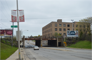 Railroad tracks over Hampton Avenue (between N 32nd and N 34th Streets), a NA (unknown or not a building) steel beam or plate girder bridge, built in Milwaukee, Wisconsin in 1955.