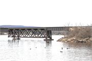 C&NW RR bridge across Wisconsin River at Merrimac, a NA (unknown or not a building) bridge, built in Merrimac, Wisconsin in 1878.