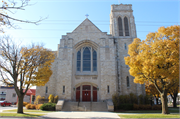 1818 N 13th St, a Late Gothic Revival church, built in Sheboygan, Wisconsin in 1931.