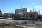 1732 STATE ST, a New Formalism church, built in La Crosse, Wisconsin in .