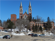 1525 Carmel Road, a Romanesque Revival monastery, convent, religious retreat, built in Erin, Wisconsin in 1931.