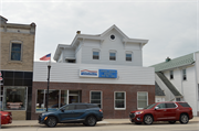 617 Fremont St., a Italianate large retail building, built in Kiel, Wisconsin in 1870.