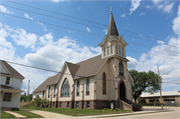 227 N State St, a Early Gothic Revival house of worship, built in Neshkoro, Wisconsin in 1911.