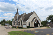 227 N State St, a Early Gothic Revival house of worship, built in Neshkoro, Wisconsin in 1911.