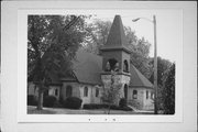 124 S EDWARD ST, a Queen Anne house of worship, built in Burlington, Wisconsin in 1893.