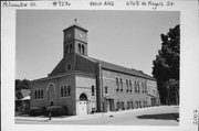 6768 W Rogers St, a Romanesque Revival house of worship, built in West Allis, Wisconsin in 1938.