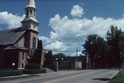 403 ST CROIX ST, a Romanesque Revival church, built in Hudson, Wisconsin in 1874.