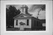 NE CNR OF BUFFALO AND ELM, a Greek Revival church, built in Sheboygan Falls, Wisconsin in 1850.