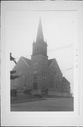 4TH ST, NE CORNER OF FOURTH AND CHURCH STS, a Late Gothic Revival church, built in Ettrick, Wisconsin in 1898.