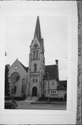130 S CHURCH ST, a Romanesque Revival church, built in Whitewater, Wisconsin in 1882.