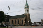 54 E 1ST ST (AKA 35 E 2ND ST), a Early Gothic Revival house of worship, built in Fond du Lac, Wisconsin in 1869.