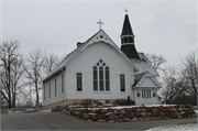 N2349 COUNTY HIGHWAY D, a Early Gothic Revival church, built in Hebron, Wisconsin in 1899.