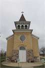 W104 COUNTY HIGHWAY CI, a Romanesque Revival church, built in Palmyra, Wisconsin in 1869.