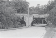 OAK CREEK PKWY AT UP RAILROAD - OAK CREEK PARKWAY, a NA (unknown or not a building) stone arch bridge, built in South Milwaukee, Wisconsin in 1883.