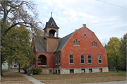 1101 PARTRIDGE, a Romanesque Revival church, built in Beloit, Wisconsin in 1899.