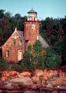 NE TIP SAND ISLAND, a Early Gothic Revival light house, built in Bayfield, Wisconsin in 1881.