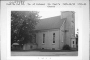 N 10345 St. Paul's Road, a Late Gothic Revival church, built in Calumet, Wisconsin in 1892.