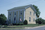 110 FRONT ST, a Greek Revival meeting hall, built in Mineral Point, Wisconsin in 1838.