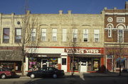 119-123 N MONROE ST, a Commercial Vernacular retail building, built in Waterloo, Wisconsin in 1883.