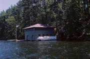 8810 County Highway N, a Craftsman boat house, built in Plum Lake, Wisconsin in 1928.