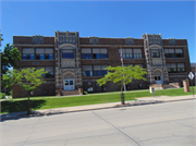 105 S CLINTON AVE AND 25 8TH ST, a Late Gothic Revival school – elem/middle/jr high/high, built in Clintonville, Wisconsin in 1918.