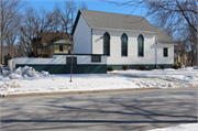403 MULBERRY ST, a Front Gabled church, built in Lake Mills, Wisconsin in 1860.
