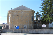 104 E HARRIET ST, a Early Gothic Revival church, built in Darlington, Wisconsin in 1868.