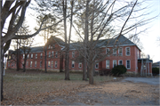 111 W Dunn St, a Romanesque Revival hospital/medical clinic, built in Prairie du Chien, Wisconsin in 1902.