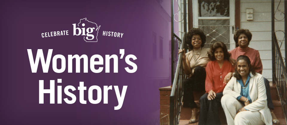 Celebrate big history with Women's History. Four African-Americans sitting on a staircase