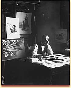 Poster artist at work, ca. 1905.