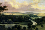 Painting of Mississippi River landscape.