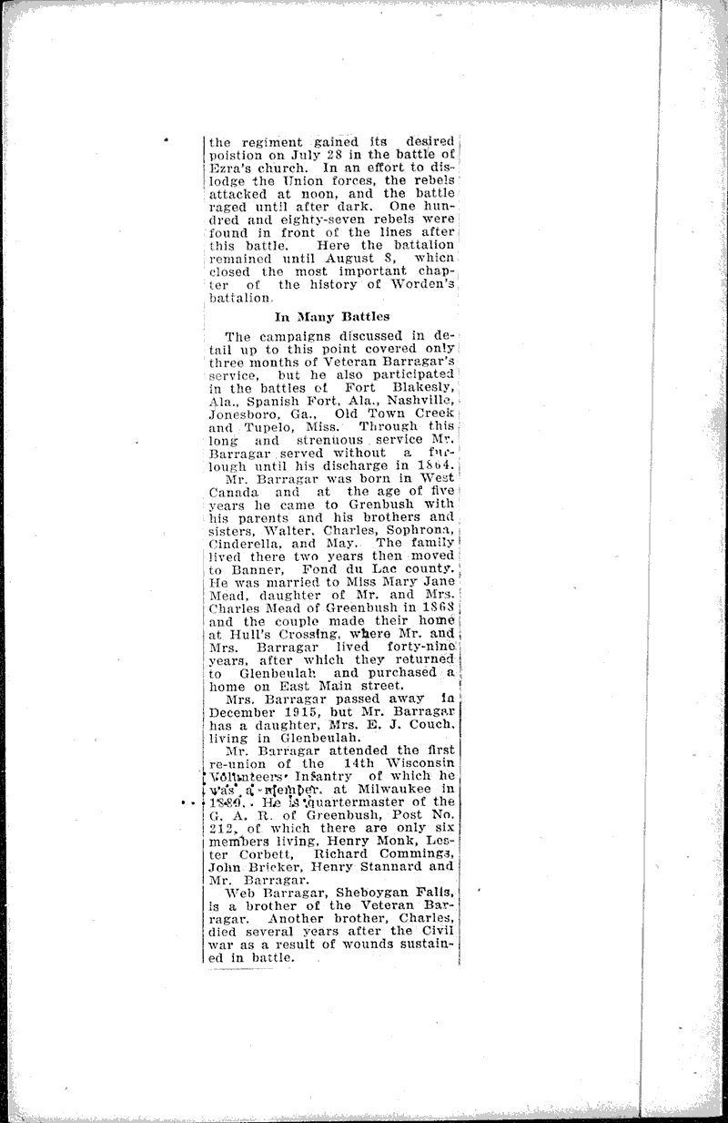  Source: Sheboygan Telegram Topics: Civil War Date: 1924-11-25
