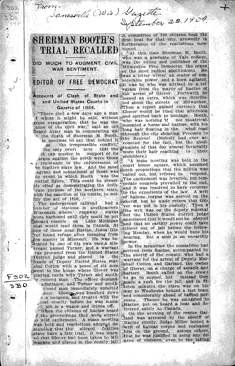  Source: Janesville Gazette Topics: Social and Political Movements Date: 1904-09-22