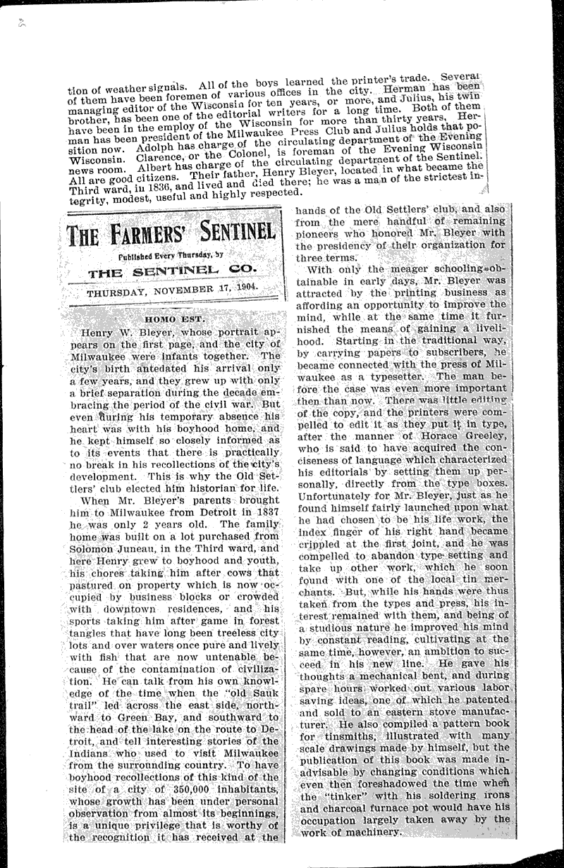  Source: Farmer's Sentinel Date: 1904-11-17