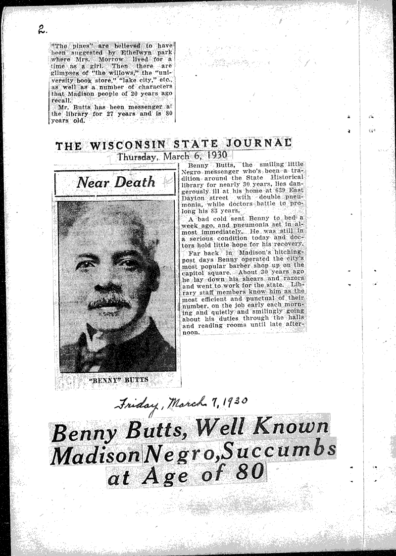  Source: Wisconsin State Journal Date: 1930-03-06