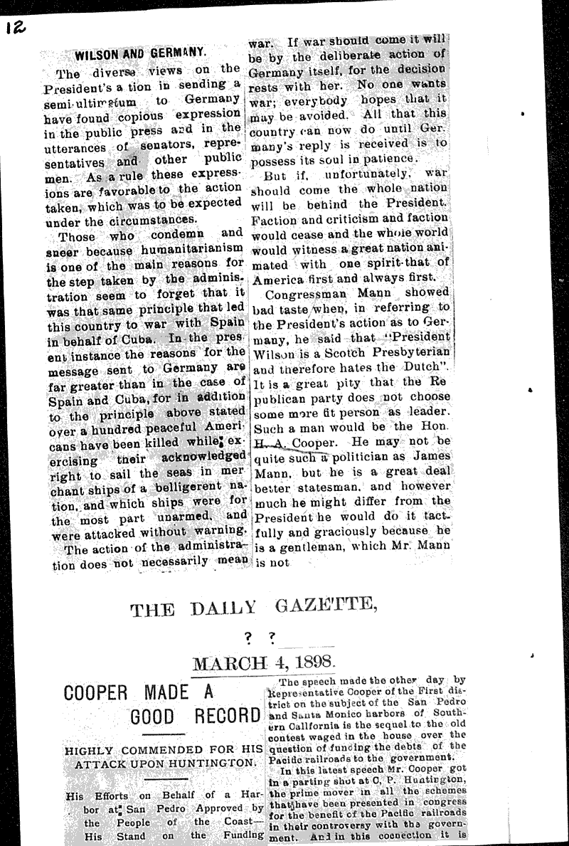  Source: Janesville Daily Gazette Topics: Government and Politics Date: 1898-03-04