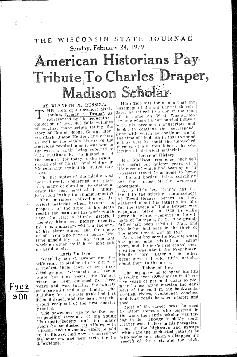  Source: Wisconsin State Journal Topics: Education Date: 1929-02-24