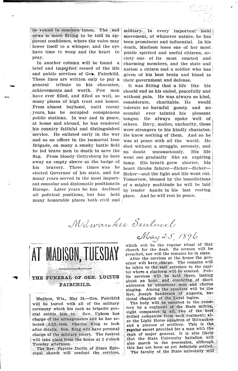  Source: Wisconsin State Journal Topics: Government and Politics Date: 1896-05-25