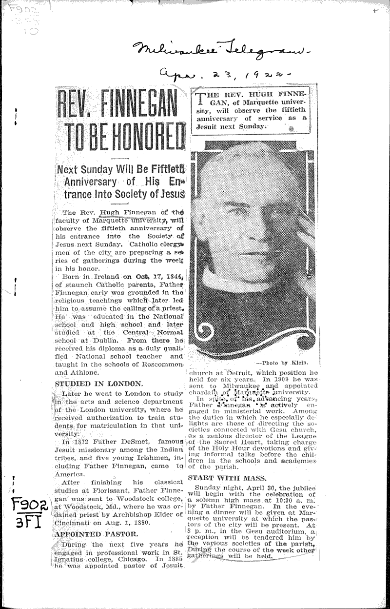  Source: Milwaukee Telegram Date: 1922-04-23
