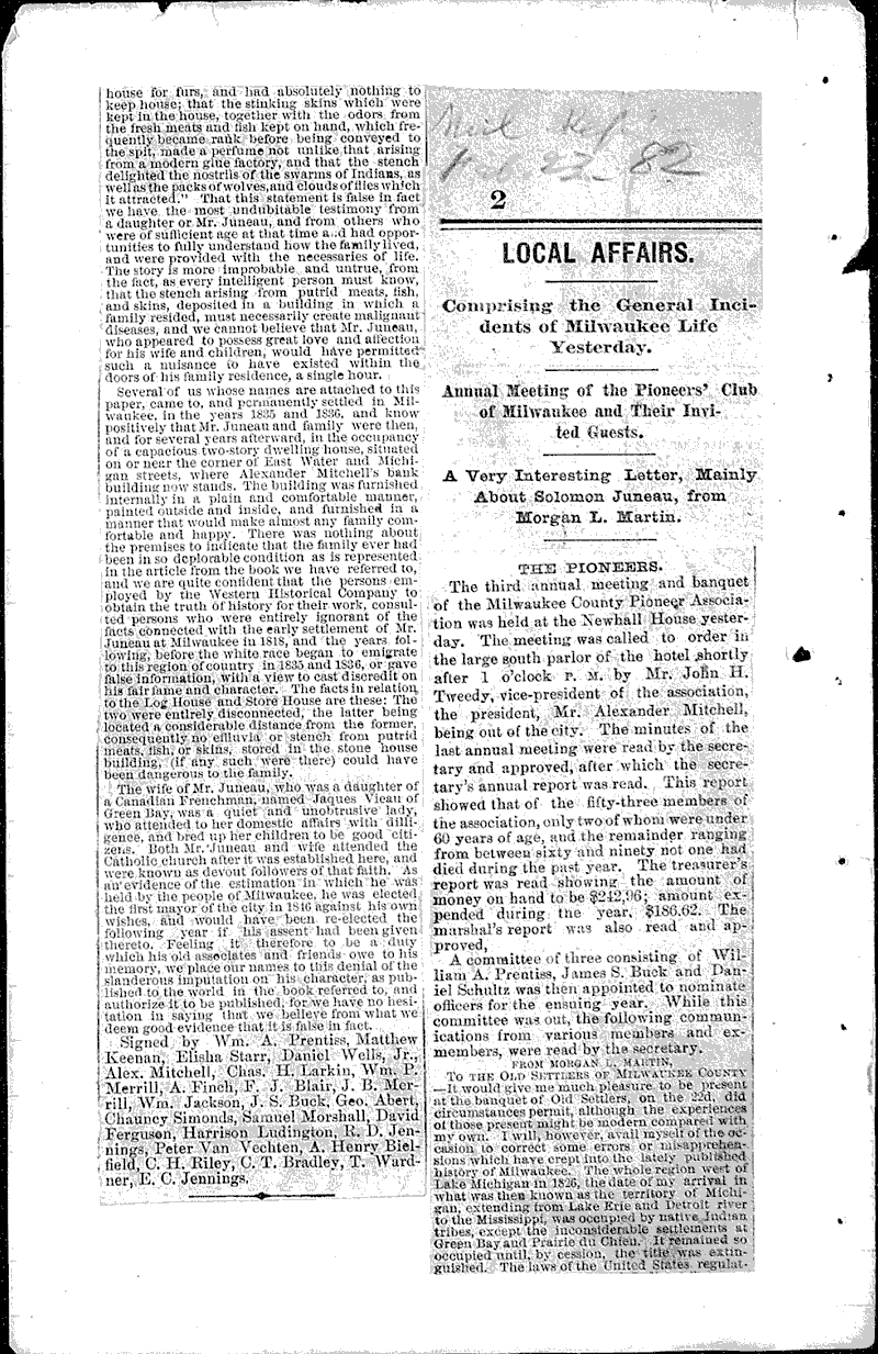 The Memory of Juneau Topics: Government and Politics Date: 1881-06-26