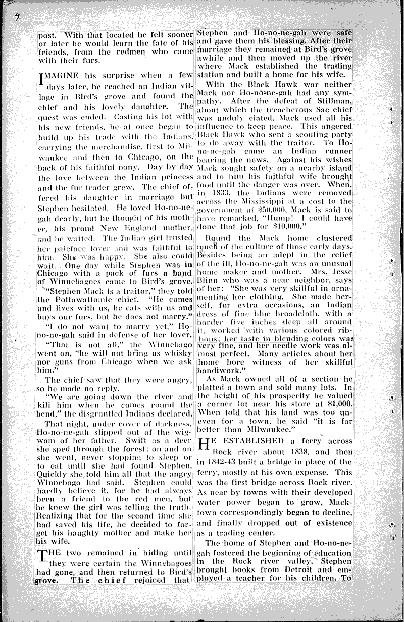 A pocahontas of the rock river valley Source: Milwaukee Journal Date: 1926-07-25